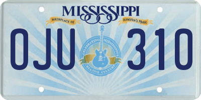 MS license plate OJU310
