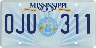 MS license plate OJU311
