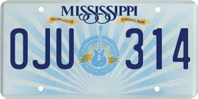 MS license plate OJU314