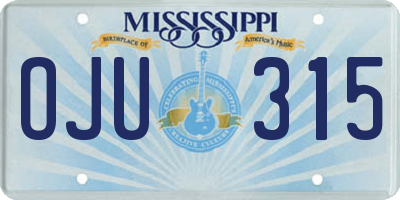 MS license plate OJU315