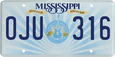 MS license plate OJU316