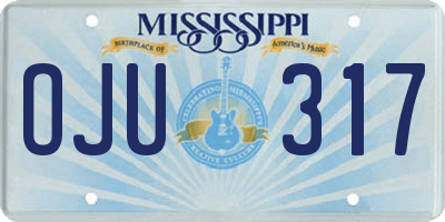 MS license plate OJU317