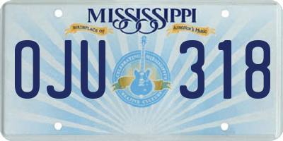 MS license plate OJU318