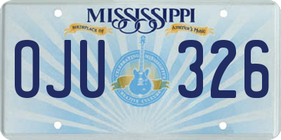 MS license plate OJU326