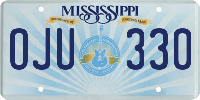 MS license plate OJU330