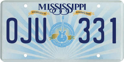 MS license plate OJU331