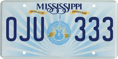 MS license plate OJU333