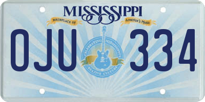 MS license plate OJU334