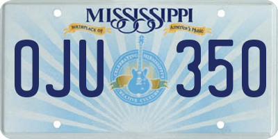 MS license plate OJU350