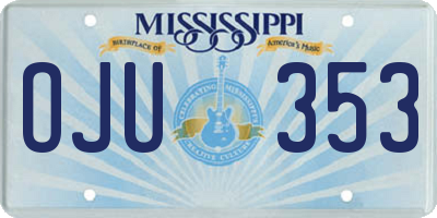 MS license plate OJU353