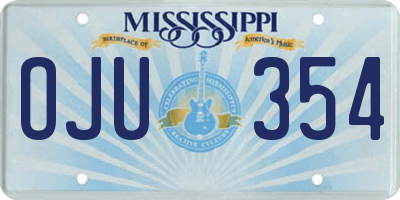 MS license plate OJU354