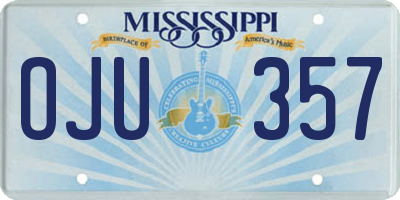 MS license plate OJU357