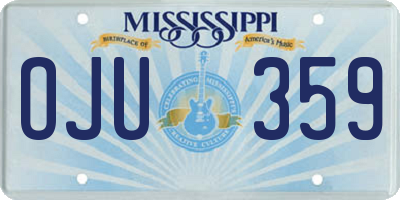 MS license plate OJU359
