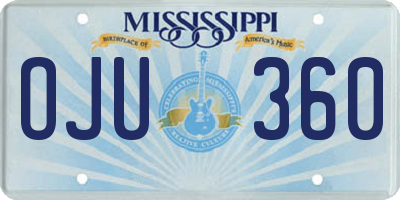 MS license plate OJU360