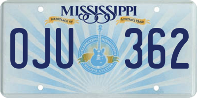 MS license plate OJU362
