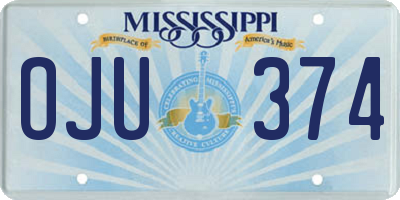 MS license plate OJU374