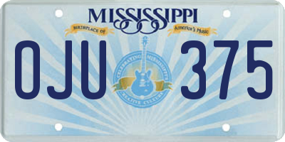 MS license plate OJU375