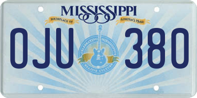 MS license plate OJU380