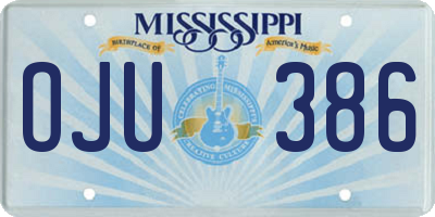 MS license plate OJU386