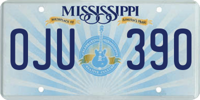 MS license plate OJU390
