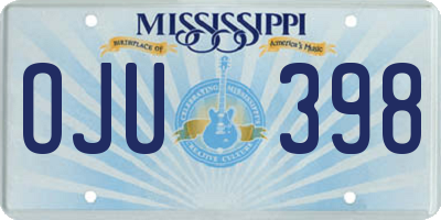 MS license plate OJU398