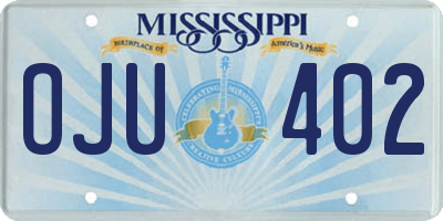 MS license plate OJU402