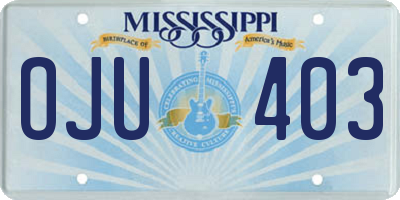 MS license plate OJU403