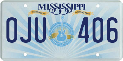 MS license plate OJU406