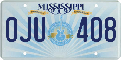 MS license plate OJU408