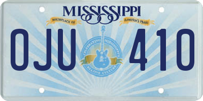 MS license plate OJU410