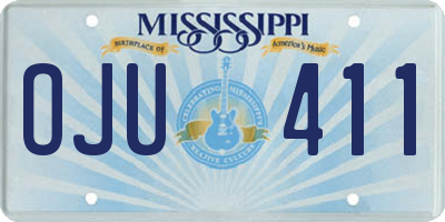 MS license plate OJU411