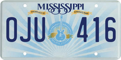 MS license plate OJU416