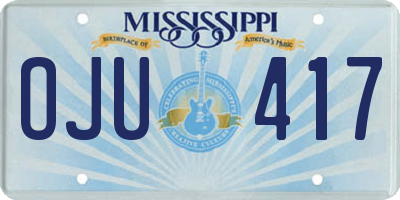 MS license plate OJU417