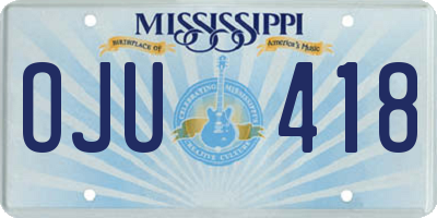 MS license plate OJU418