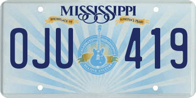 MS license plate OJU419