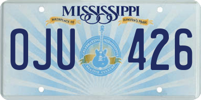MS license plate OJU426
