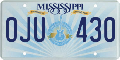 MS license plate OJU430