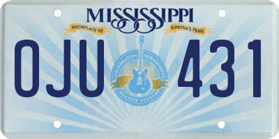 MS license plate OJU431