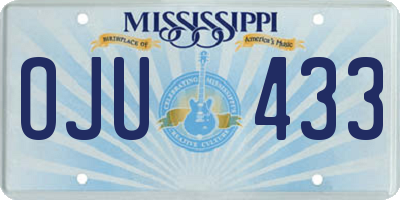 MS license plate OJU433