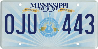 MS license plate OJU443