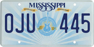 MS license plate OJU445