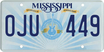 MS license plate OJU449
