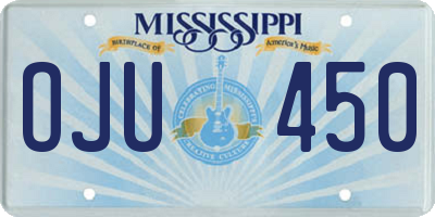 MS license plate OJU450