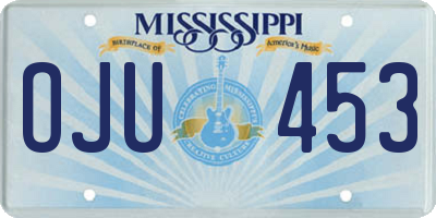 MS license plate OJU453