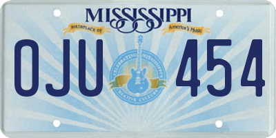MS license plate OJU454