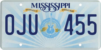 MS license plate OJU455