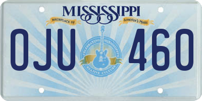 MS license plate OJU460