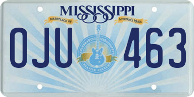 MS license plate OJU463
