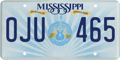MS license plate OJU465
