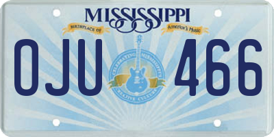 MS license plate OJU466